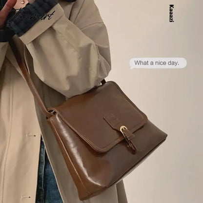 Vintage Red Classic Large Capacity New Handbag Casual Versatile Women's Shoulder Bags Luxury Designer Crossbody Bag Trend