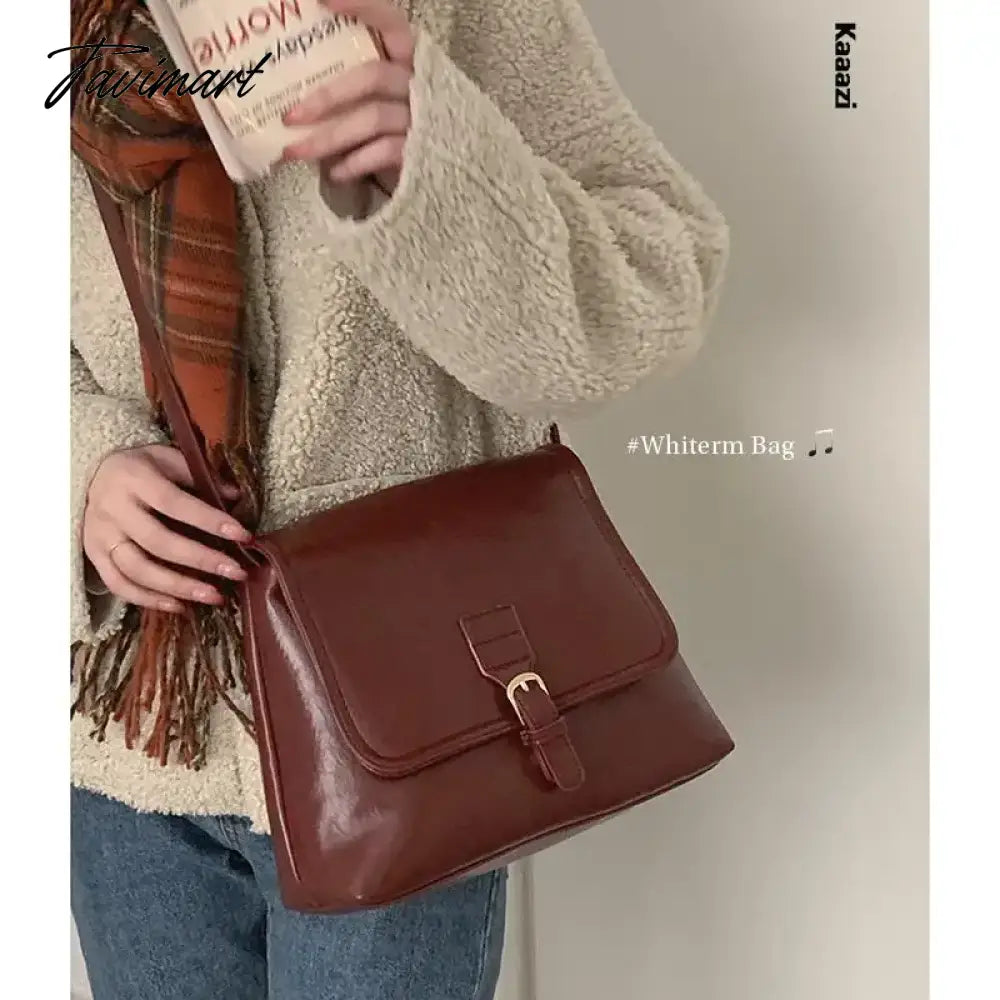 Vintage Red Classic Large Capacity New Handbag Casual Versatile Women's Shoulder Bags Luxury Designer Crossbody Bag Trend