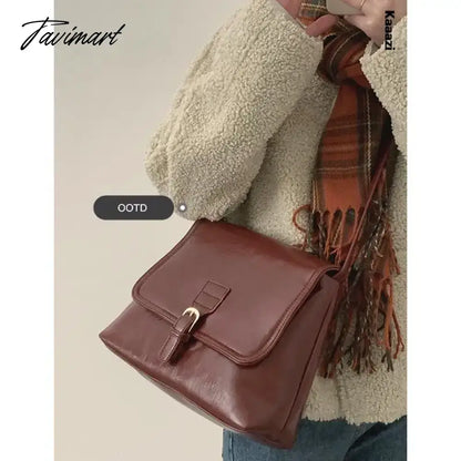 Vintage Red Classic Large Capacity New Handbag Casual Versatile Women's Shoulder Bags Luxury Designer Crossbody Bag Trend