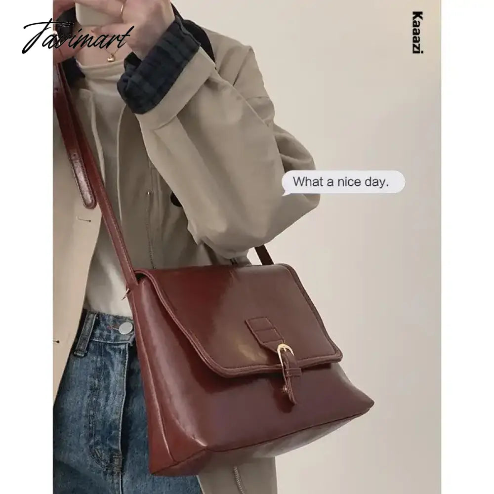 Vintage Red Classic Large Capacity New Handbag Casual Versatile Women's Shoulder Bags Luxury Designer Crossbody Bag Trend