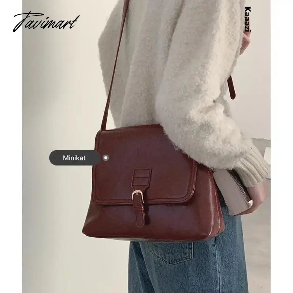 Vintage Red Classic Large Capacity New Handbag Casual Versatile Women's Shoulder Bags Luxury Designer Crossbody Bag Trend