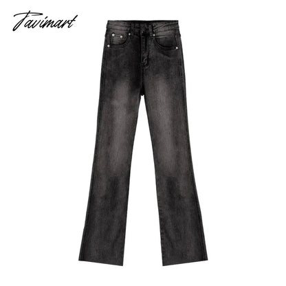 Vintage Washed Distressed Casual Jeans Women 2024 Spring New High Waist All Match Sexy Slim Denim Wide Leg Pants