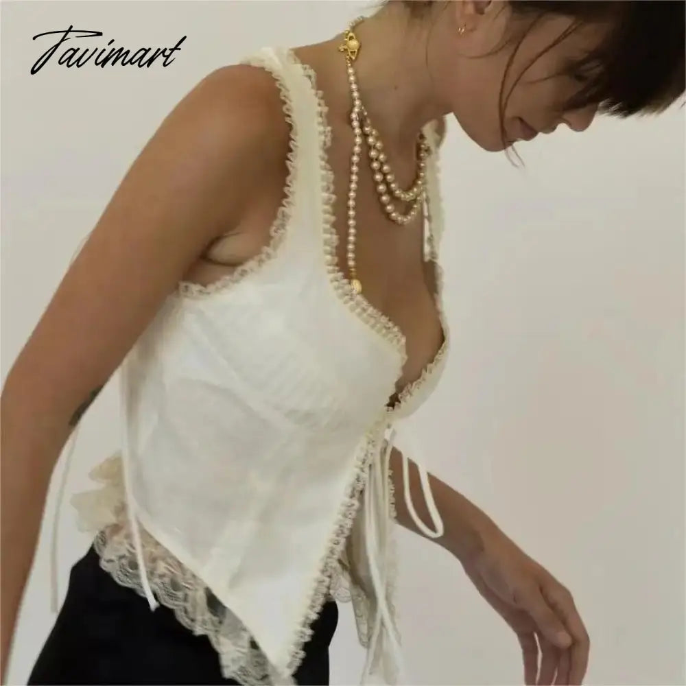 White lace crop tops women Summer y2k clothes white lace tank top for women cute tops elegant corset top lace korean streetwear