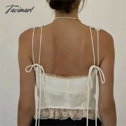 White lace crop tops women Summer y2k clothes white lace tank top for women cute tops elegant corset top lace korean streetwear