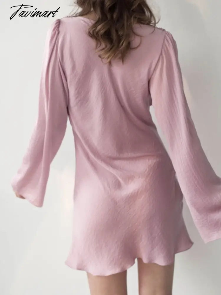 White Party Dress a Line Sexy Lace Up Fashion Elegant Female Clothing Long Sleeve v Neck Solid Color Summer New Arrivals