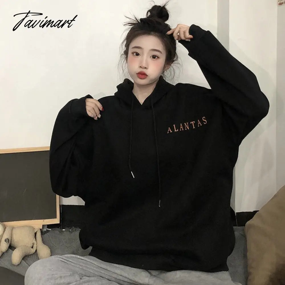 Winter Sweet Warm Hoodie Women Cartoon Print Casual Kawaii Pullover Hoody Female Korean Oversized Thick Pullover Tops New