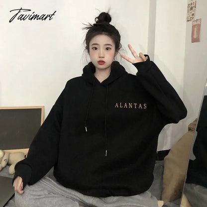 Winter Sweet Warm Hoodie Women Cartoon Print Casual Kawaii Pullover Hoody Female Korean Oversized Thick Pullover Tops New