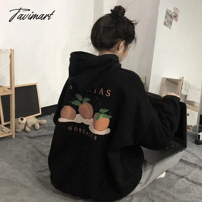 Winter Sweet Warm Hoodie Women Cartoon Print Casual Kawaii Pullover Hoody Female Korean Oversized Thick Pullover Tops New