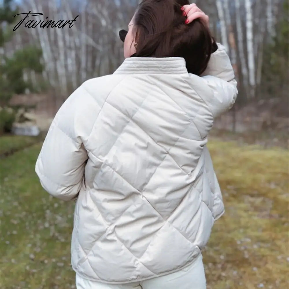Winter Thick Warm High Quality Argyle Parka with Belt Fashion Office Ladies Khaki Jacket Coat Women‘s Casual Solid Outwear