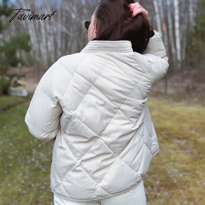Winter Thick Warm High Quality Argyle Parka with Belt Fashion Office Ladies Khaki Jacket Coat Women‘s Casual Solid Outwear
