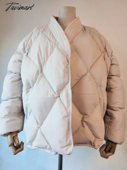 Winter Thick Warm High Quality Argyle Parka with Belt Fashion Office Ladies Khaki Jacket Coat Women‘s Casual Solid Outwear