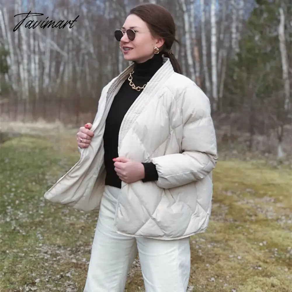 Winter Thick Warm High Quality Argyle Parka with Belt Fashion Office Ladies Khaki Jacket Coat Women‘s Casual Solid Outwear