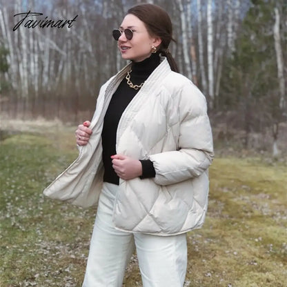 Winter Thick Warm High Quality Argyle Parka with Belt Fashion Office Ladies Khaki Jacket Coat Women‘s Casual Solid Outwear