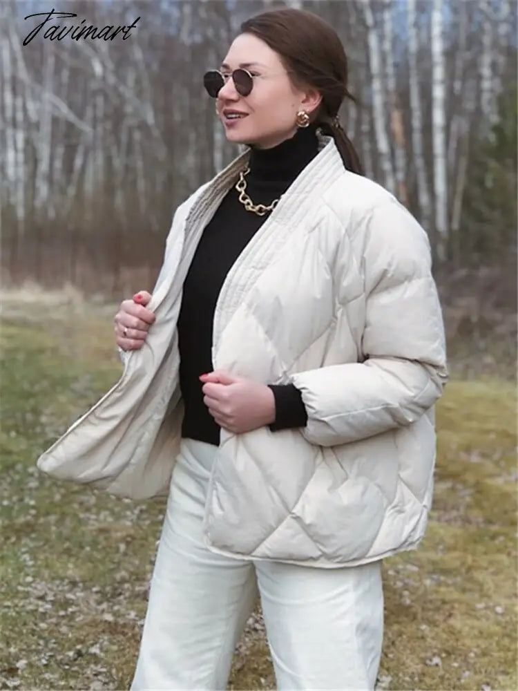Winter Thick Warm High Quality Argyle Parka with Belt Fashion Office Ladies Khaki Jacket Coat Women‘s Casual Solid Outwear