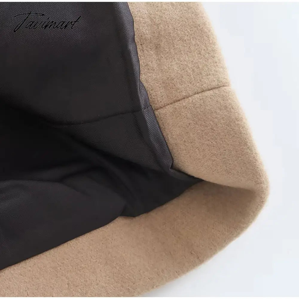 Winter Women Elegant Wool Jacket Coat Female Big Fur Collar Woolen Blend Coats Ladies Fashion Long Outwear Overcoats