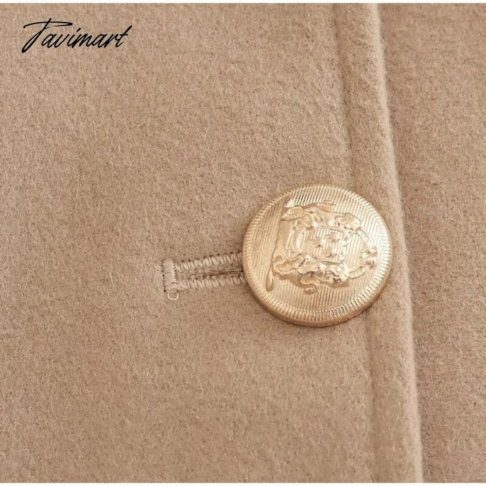 Winter Women Elegant Wool Jacket Coat Female Big Fur Collar Woolen Blend Coats Ladies Fashion Long Outwear Overcoats