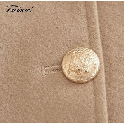 Winter Women Elegant Wool Jacket Coat Female Big Fur Collar Woolen Blend Coats Ladies Fashion Long Outwear Overcoats