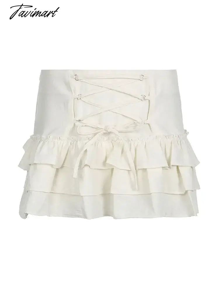 Woman Ballet Core Skirt Cute Core A-line Aesthetics Skirt American Style Mini Gyaru A-Line Ins Dress Tide Design Chic Elegant Co