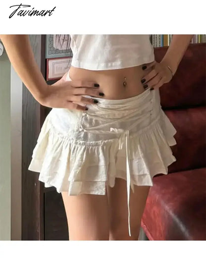 Woman Ballet Core Skirt Cute Core A-line Aesthetics Skirt American Style Mini Gyaru A-Line Ins Dress Tide Design Chic Elegant Co