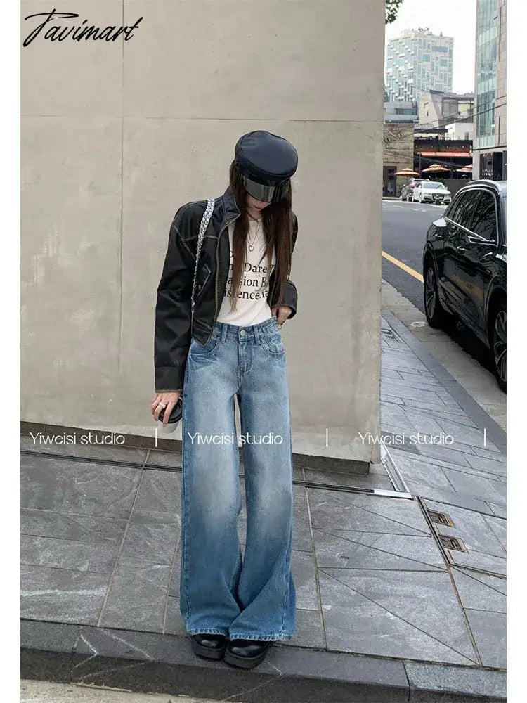 Woman Jeans American Style Denim Gyaru Pants New Trend Trousers All-match Sweatpants Streetwear Cargo Pants Bell Bottoms