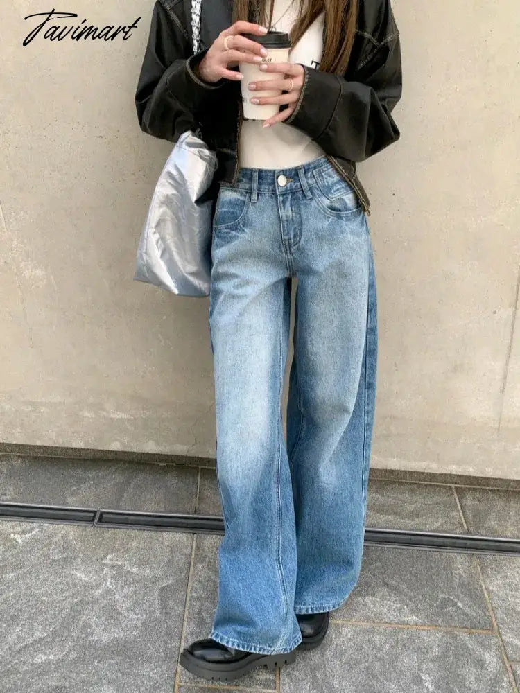 Woman Jeans American Style Denim Gyaru Pants New Trend Trousers All-match Sweatpants Streetwear Cargo Pants Bell Bottoms