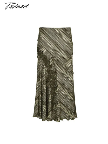Woman Patchwork Maxi Asymmetrical Skirt Tunic Pleated Classical Skirt Elegant A-line Chic Skirt Design Gyaru Loose Split Hem Ins
