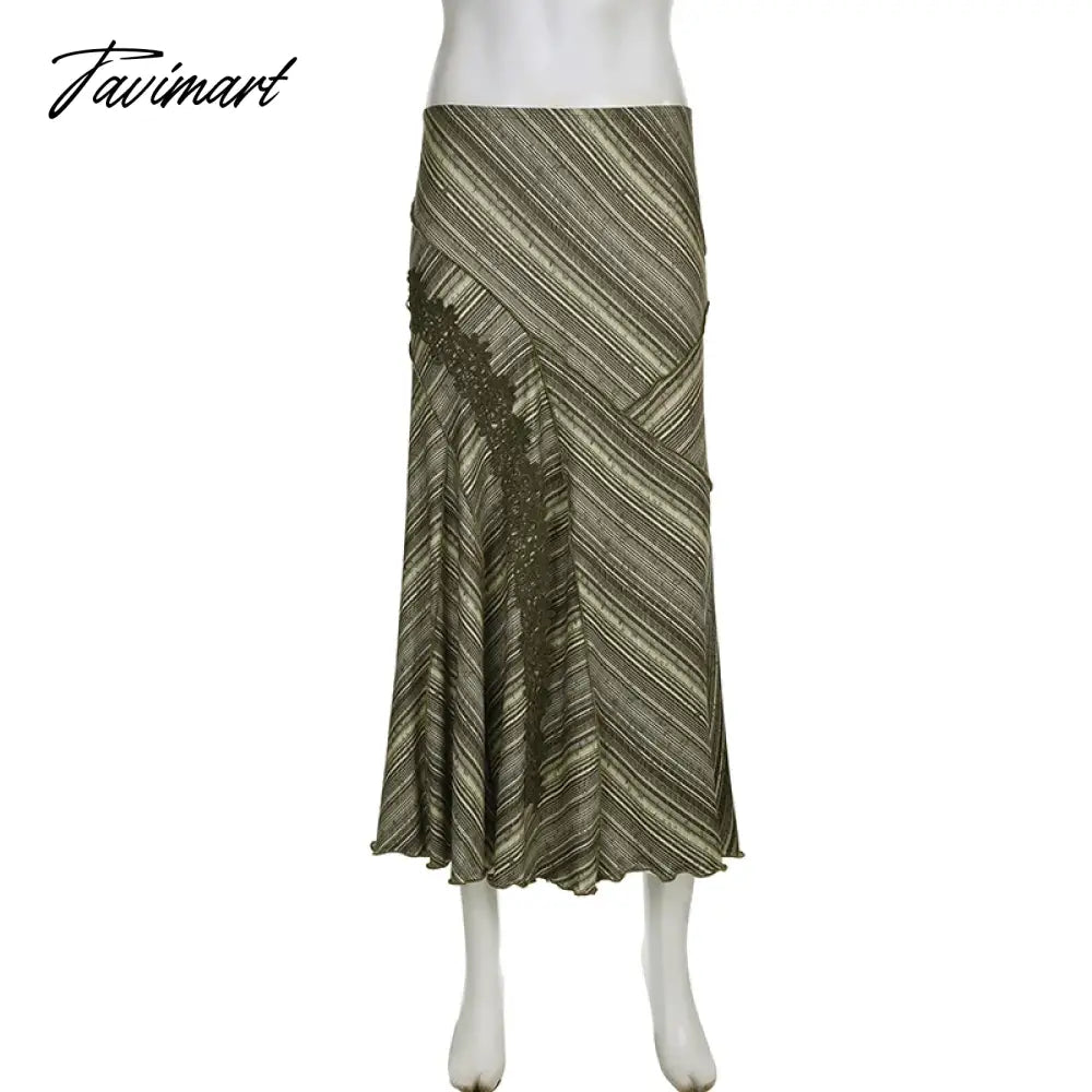 Woman Patchwork Maxi Asymmetrical Skirt Tunic Pleated Classical Skirt Elegant A-line Chic Skirt Design Gyaru Loose Split Hem Ins