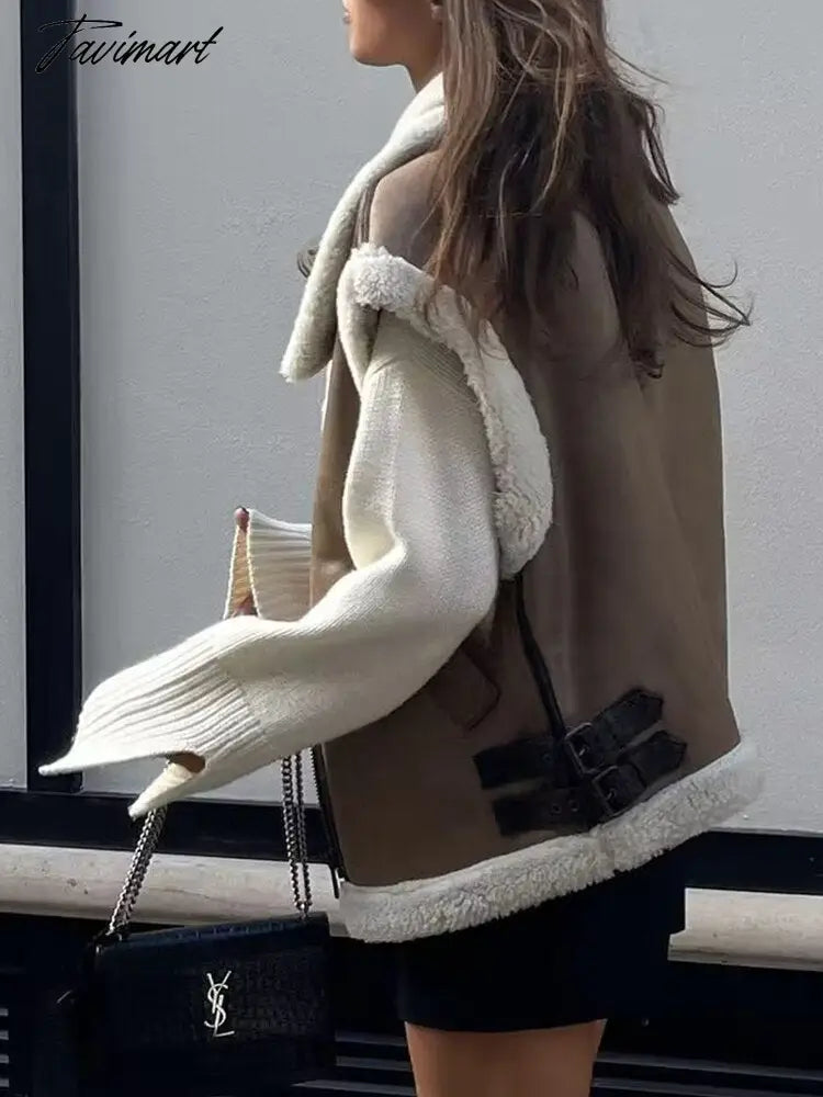 Women Autumn New Fashion Fur In One Waistcoat Vintage Sleeveless Female Vest Coat Chic Tops