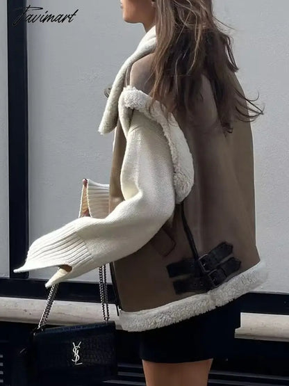 Women Autumn New Fashion Fur In One Waistcoat Vintage Sleeveless Female Vest Coat Chic Tops