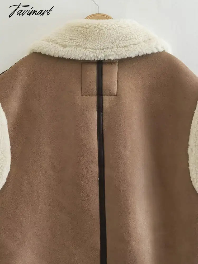 Women Autumn New Fashion Fur In One Waistcoat Vintage Sleeveless Female Vest Coat Chic Tops