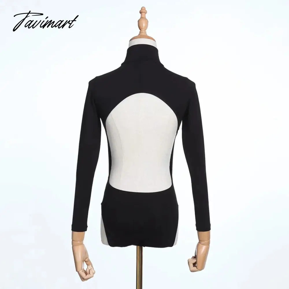 Women High Neck Ultra Low Back Bodysuit