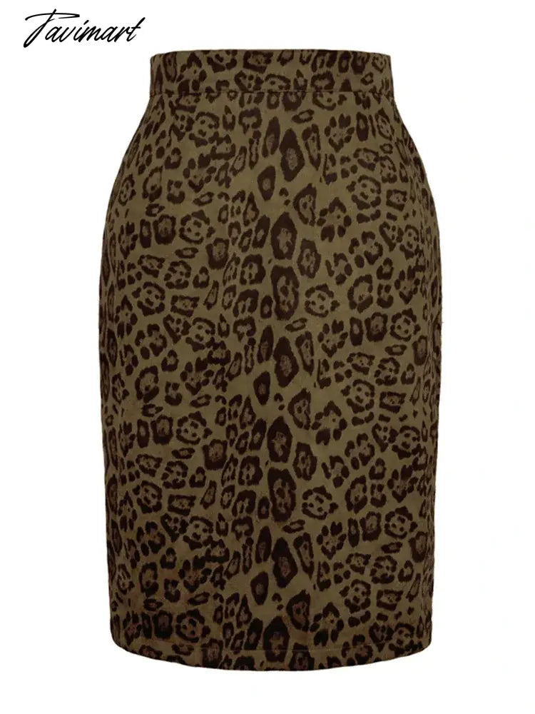 Women Leopard Print Long Skirts Suede Fabric Official Ladies New Wrap Skirt Autumn Elastic High Waisted Maxi Skirts