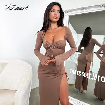 Women's Deep V Backless Mermaid Dress, Long Sleeve Gown, Elegant Outfits, Sexy, Party, Club, Cut Out