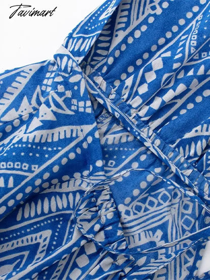 Women Sexy Halterneck Backless Lace Up Printed Short Dress Elegant Ruffled Mini Skirt Summer New Fashion Party Beach Dress