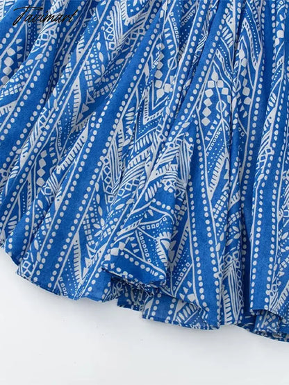 Women Sexy Halterneck Backless Lace Up Printed Short Dress Elegant Ruffled Mini Skirt Summer New Fashion Party Beach Dress