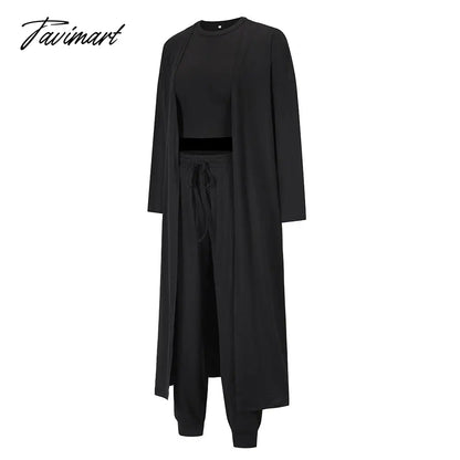 Womens Pajamas Set Fall Winter 3 Piece Loungewear Set Crop Vest Top Loose Pants and Cardigan Knitwear Lounge Set