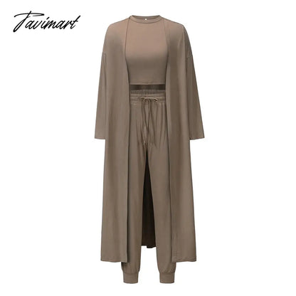 Womens Pajamas Set Fall Winter 3 Piece Loungewear Set Crop Vest Top Loose Pants and Cardigan Knitwear Lounge Set