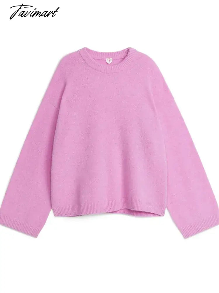 Women's Solid O-neck Pullover Sweaters Autumn Winter Long Sleeve Knitted Jumpers Versatile Fashion Female Warm Fit Knitwear