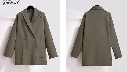 Woolen Coat Three-Piece Jacket Blouse Short Skirt Plus Size Women Streetwear Autumn Winter Suit Female Age Reduction Double-Side