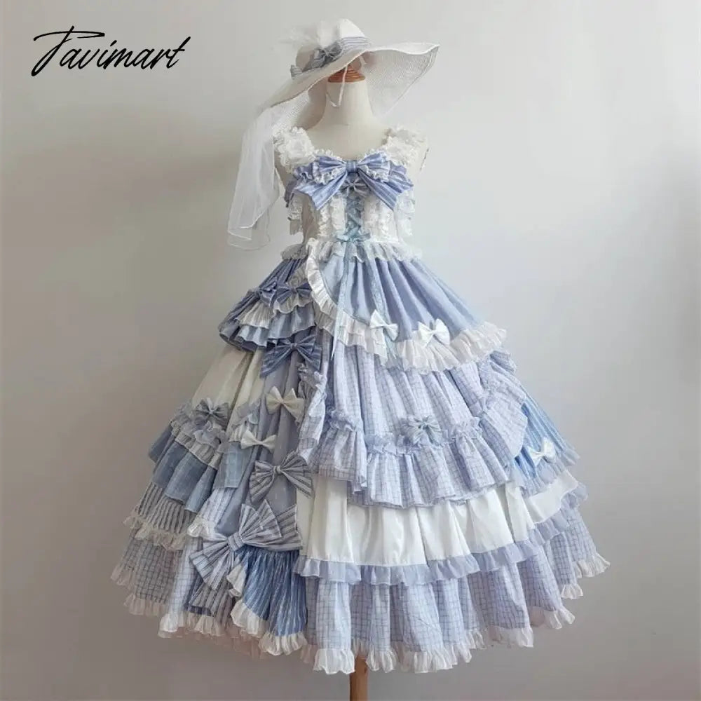 Tavmart Victorian Lolita Set Jsk +Shirt+Hat Kawaii Luxury Lolitas Outfit Medium Length Suit Spring And Autumn Tight Renaissance Dresses