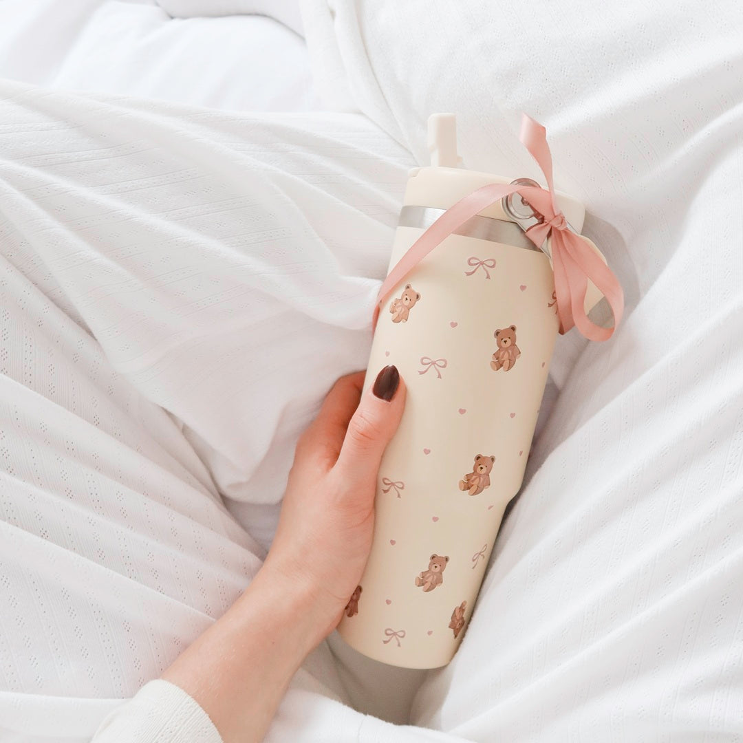 Teddy Bow Insulated Water Bottle