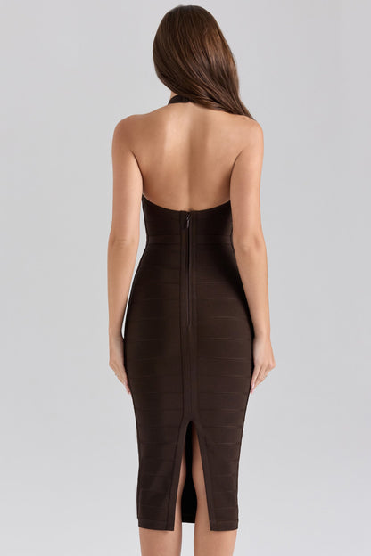 Sweetheart Neck Halter Strap Bandage Midi Dress