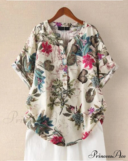 V-neck Patterned T-shirt