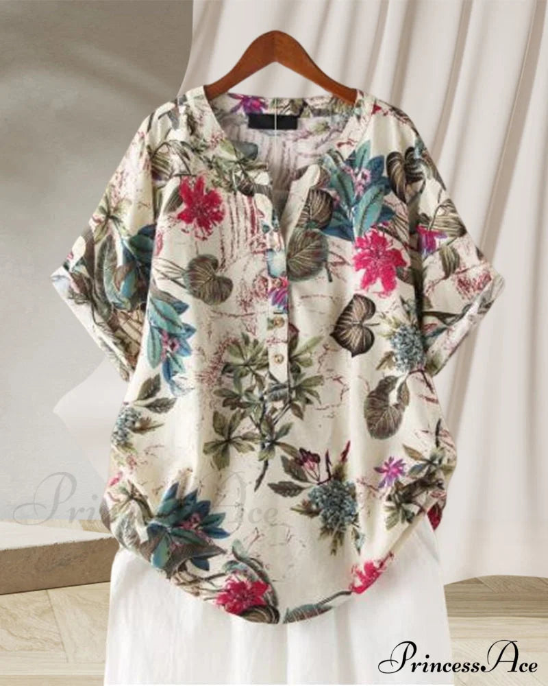 V-neck Patterned T-shirt