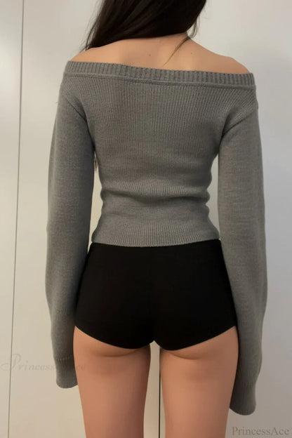 V Neck Solid Slim Sexy Knit Sweater
