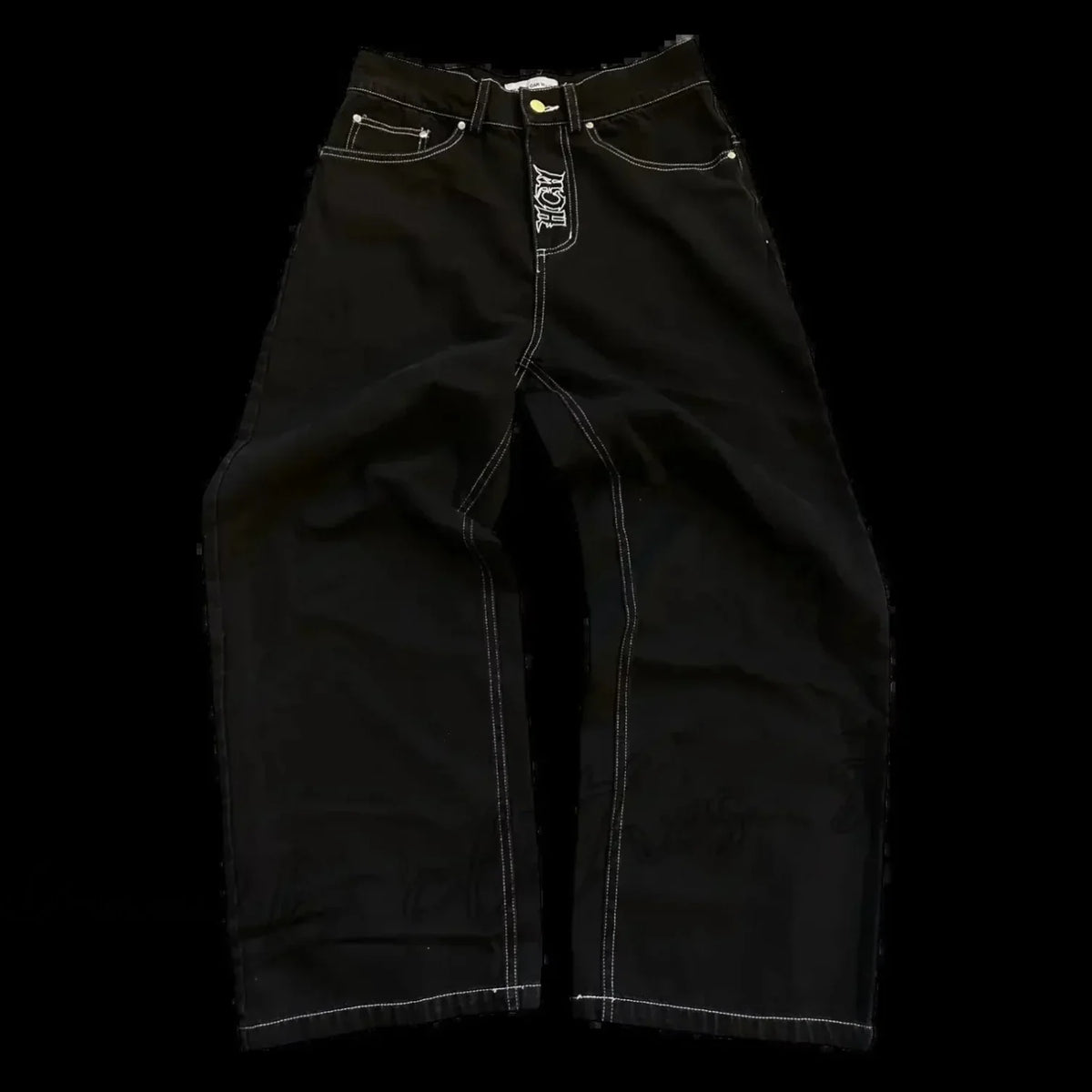 Vintage Gothic Skull Embroidered Trouser