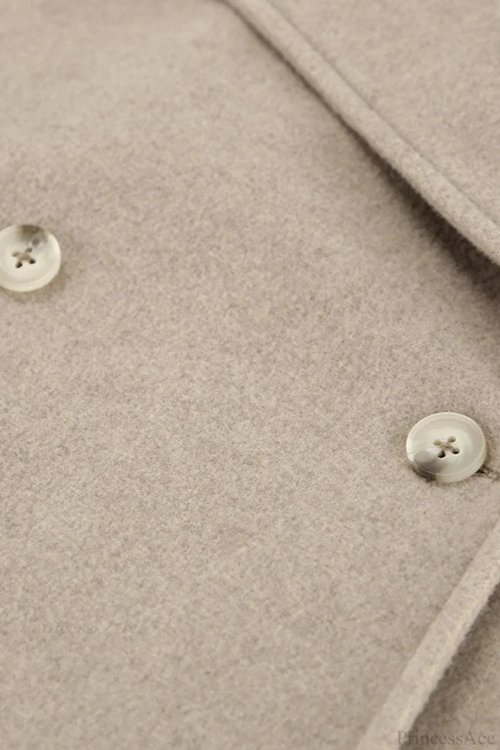 Vintage Khaki Double Breasted Thickened Wool Blend Coat
