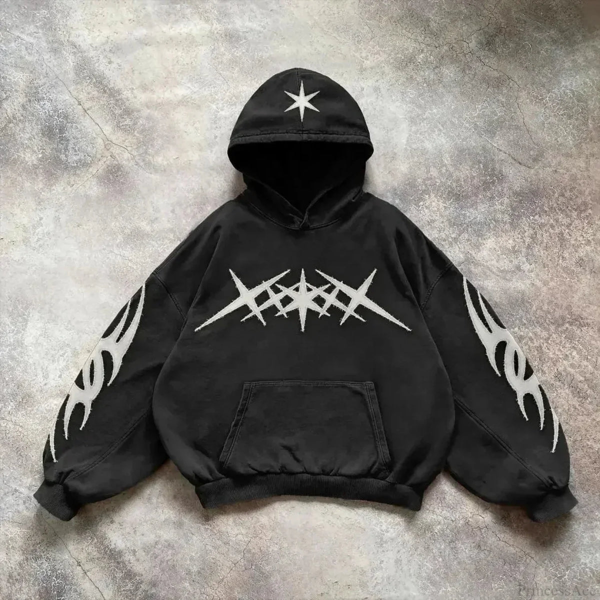 Vintage Y2K Gothic Printed Zipper Hoodie