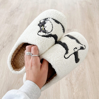 Happy Cat Plush Slippers