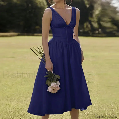 Floral V-Neck Midi Dress